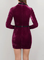 MADOLA-THE-LABEL. JOANA DRESS. Premium purple velvet fabric. Fully lined, Long Sleeve. Designed in Australia