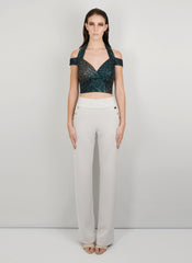 MADOLA-THE-LABEL - ALANA CROP TOP. Luxurious fabric which hugs the body, attached cups. Designed in Australia.